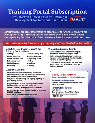 Barnett-  Training Portal Subscription Brochure