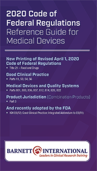 Cfr Ich Gcp Reference Guide For Medical Devices 2020 Barnett Educational Services